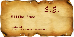 Slifka Emma névjegykártya
